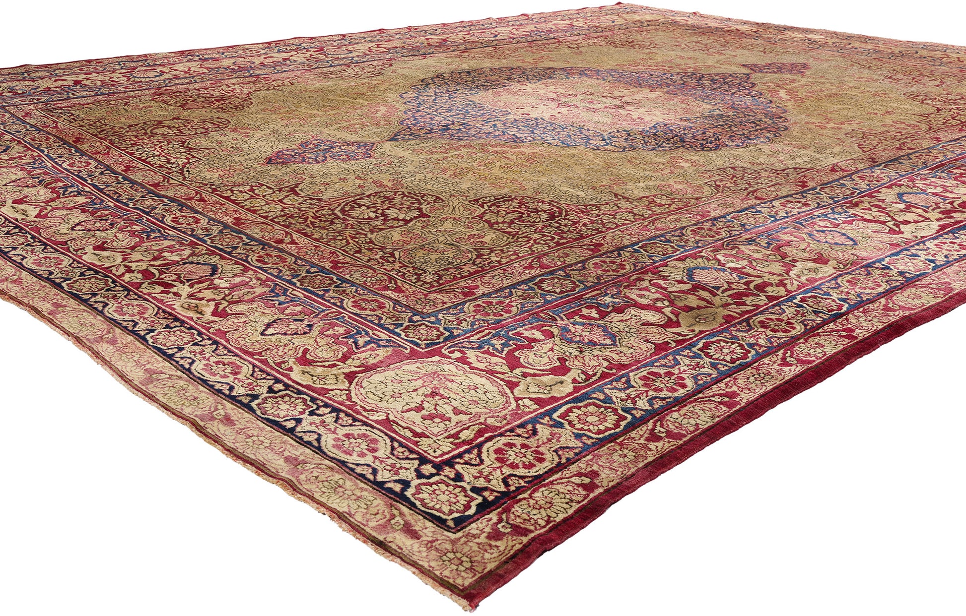 11 x 14 Antique Persian Lavar Kerman Rug 77670