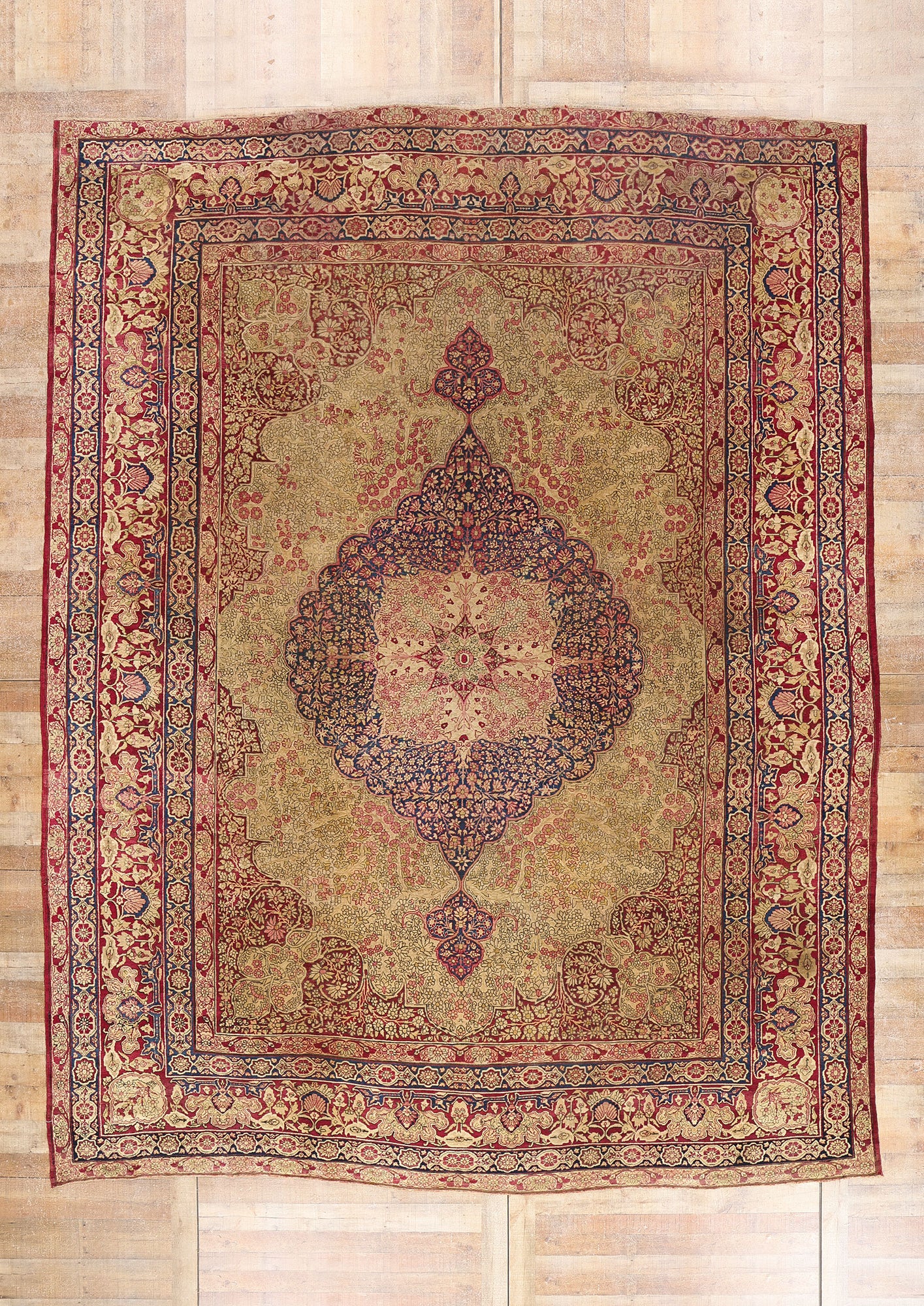 11 x 14 Antique Persian Lavar Kerman Rug 77670
