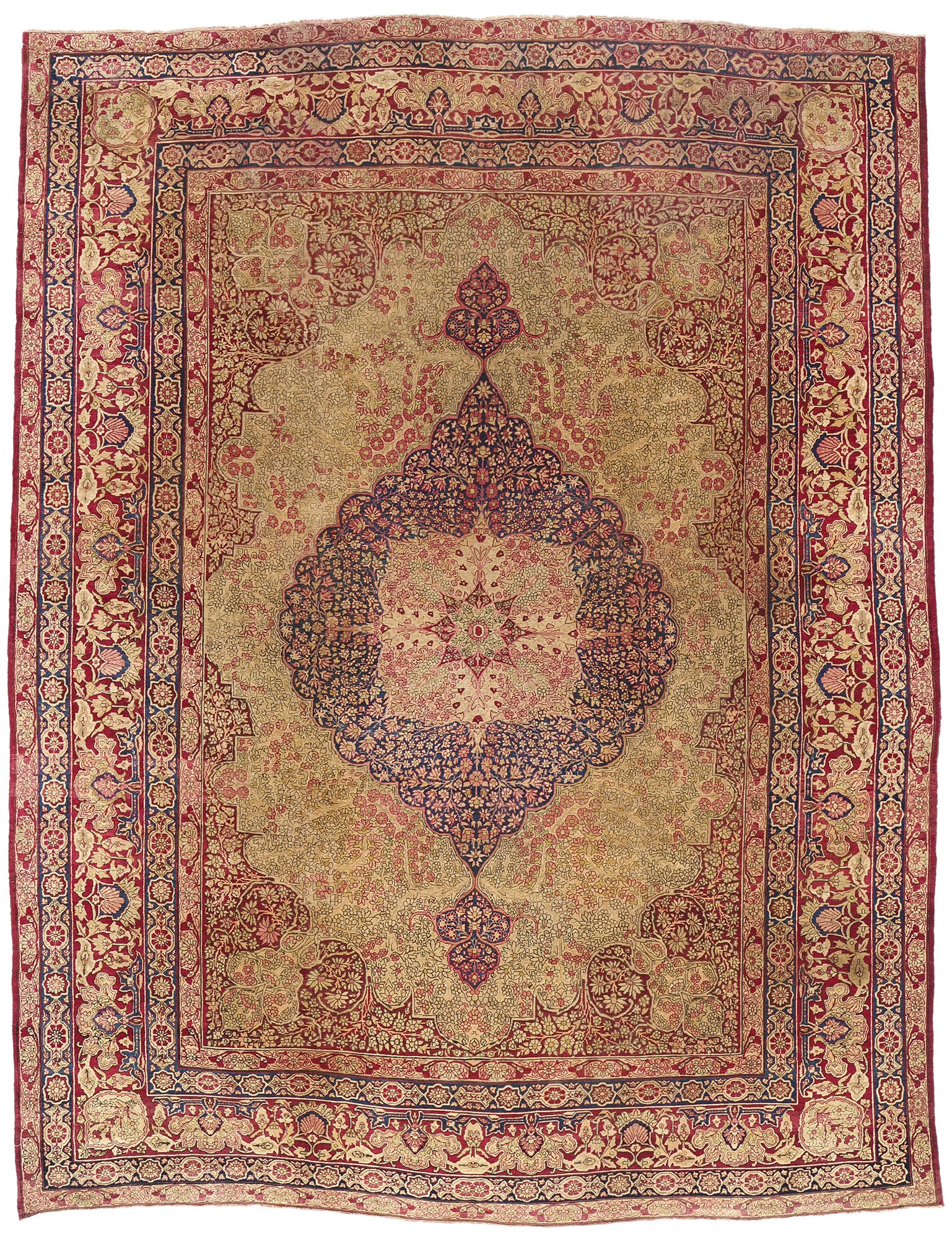 11 x 14 Antique Persian Lavar Kerman Rug 77670