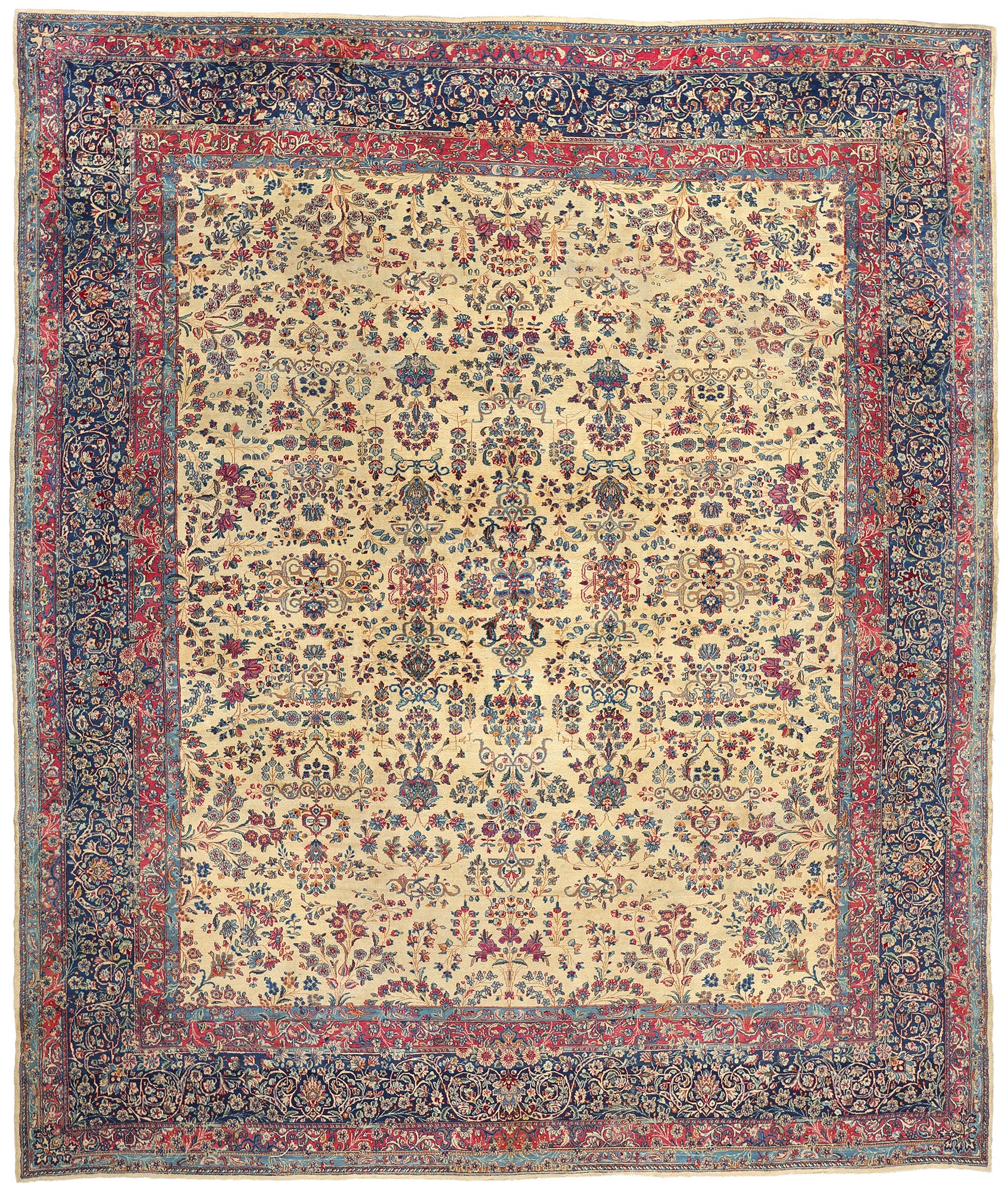 13 x 15 Antique Persian Kerman Rug 77377