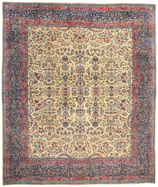 13 x 15 Antique Persian Kerman Rug 77377