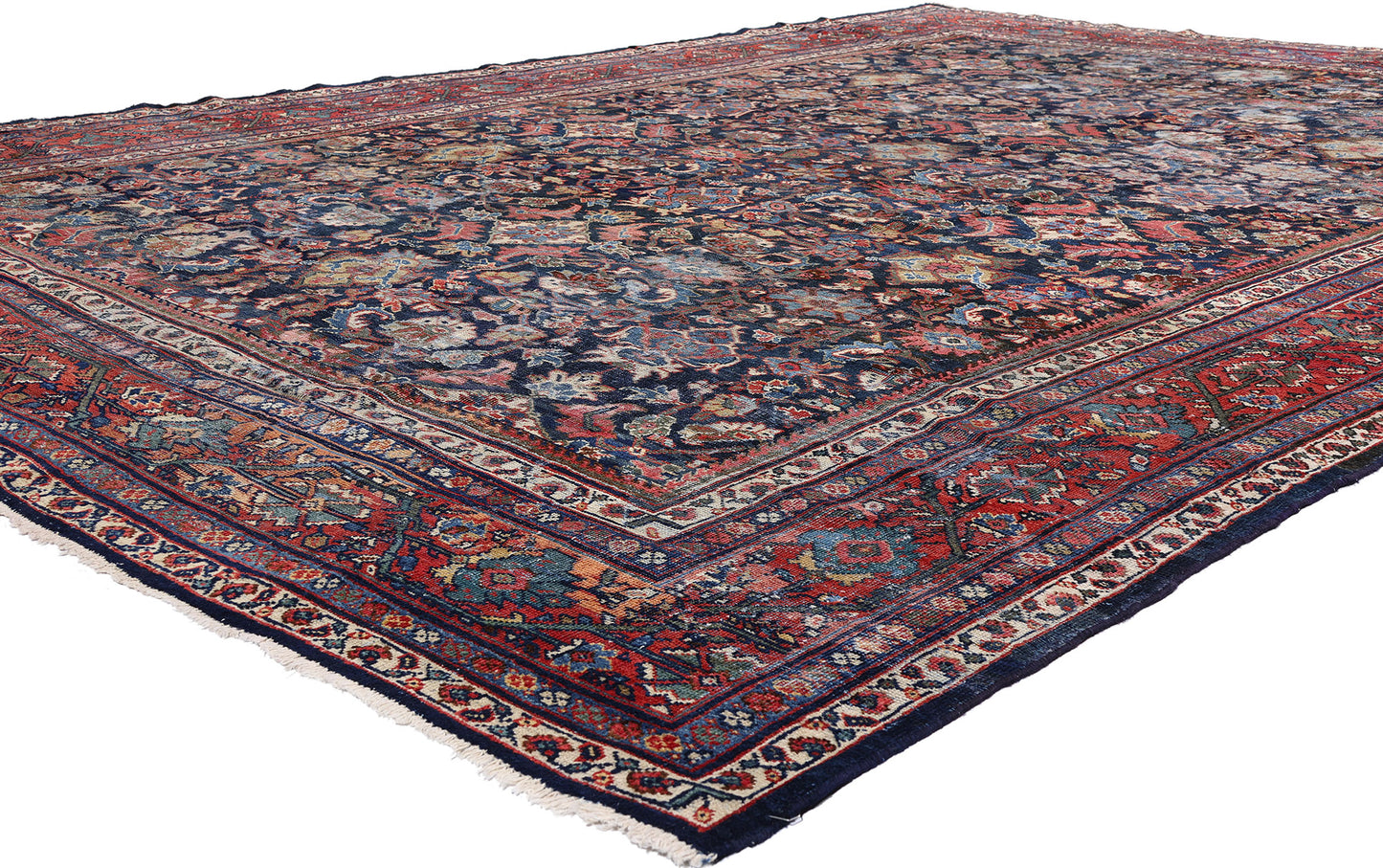 10 x 14 - Navy Blue Antique Persian Mahal Rug - 78529