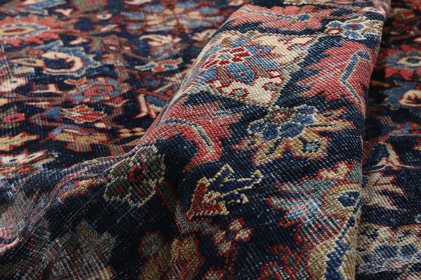 10 x 14 - Navy Blue Antique Persian Mahal Rug - 78529