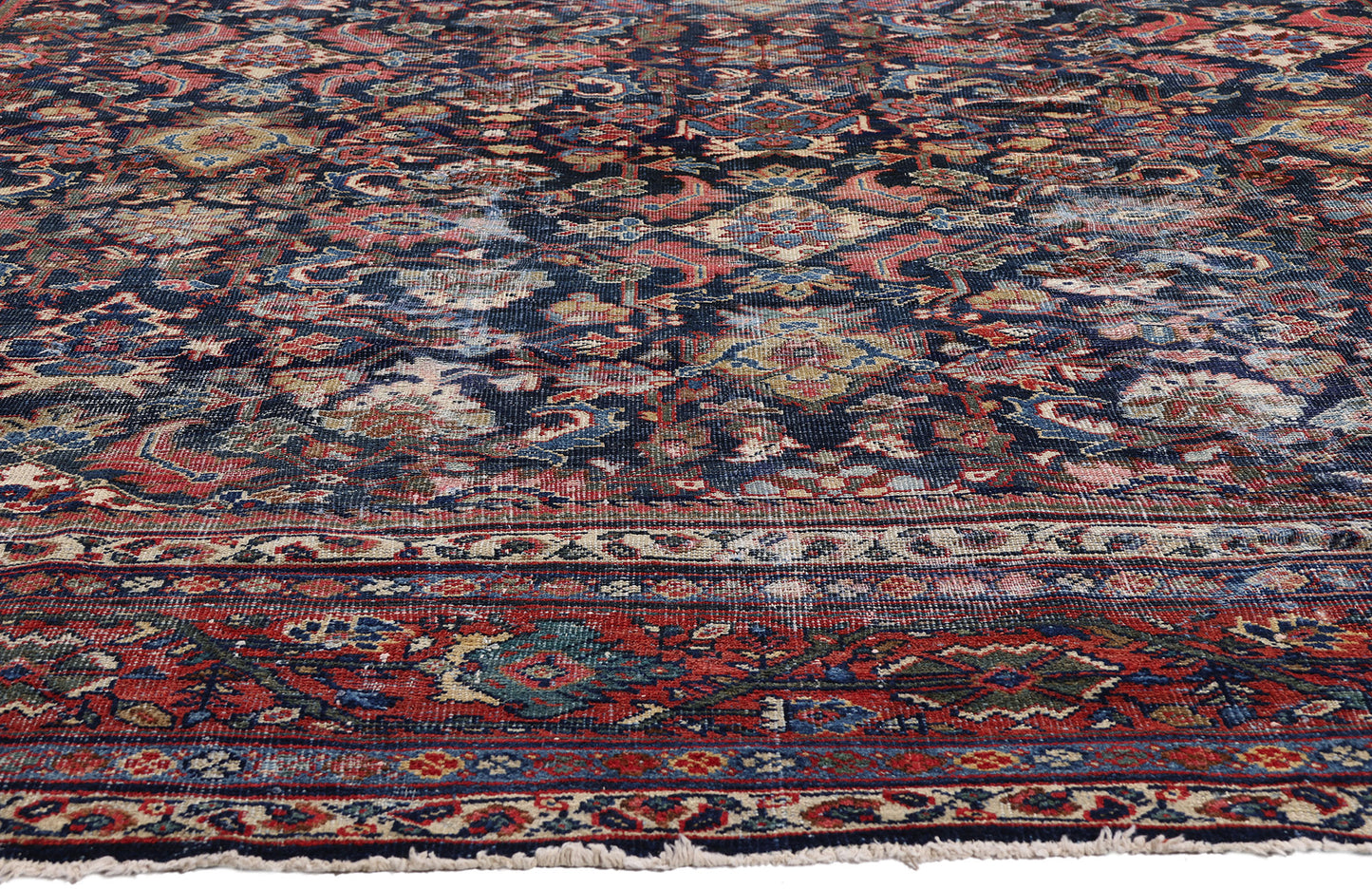 10 x 14 - Navy Blue Antique Persian Mahal Rug - 78529