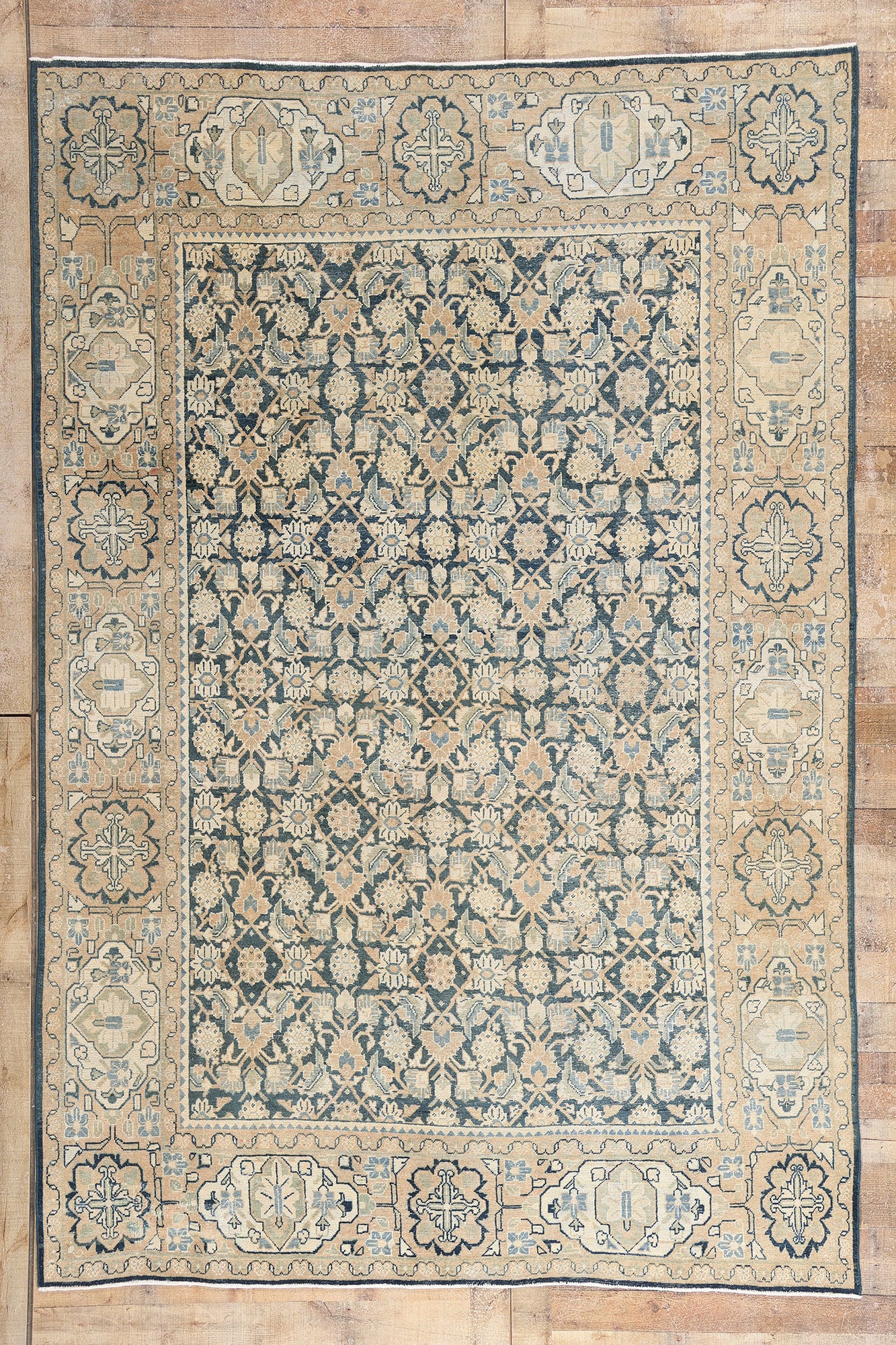 7 x 10 Navy Blue Antique Persian Mahal Rug 61520