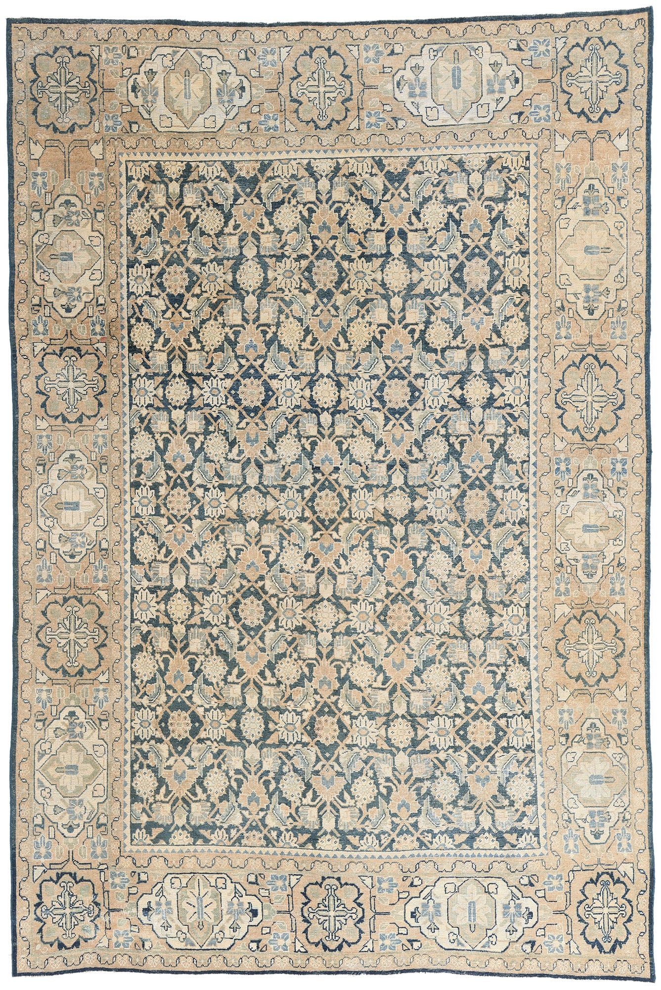 7 x 10 Navy Blue Antique Persian Mahal Rug 61520