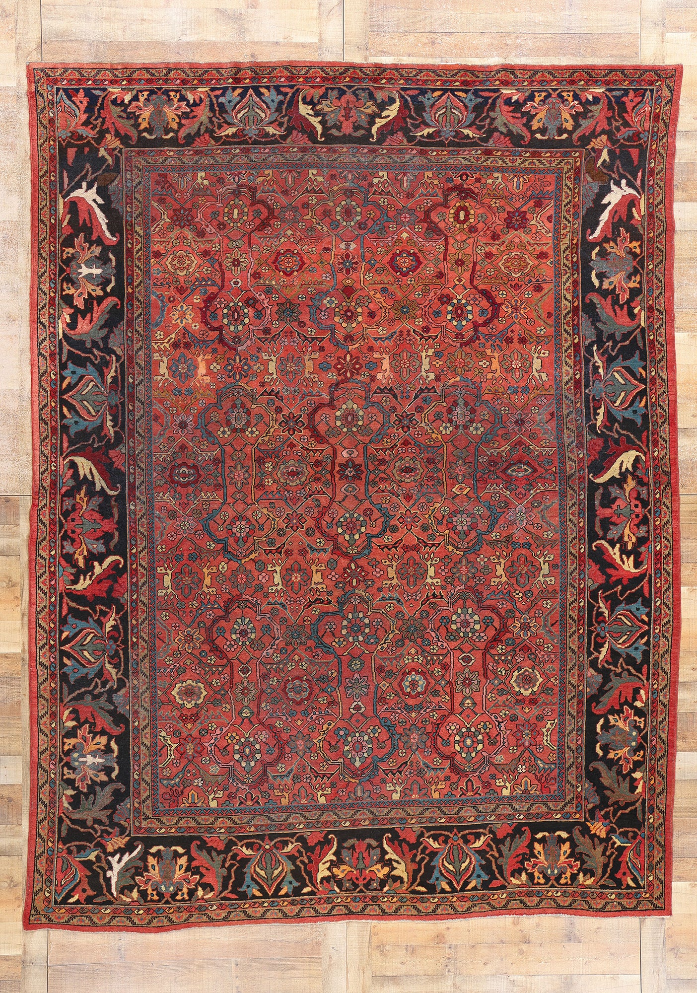 9 x 12 Antique Persian Mahal Rug 78930