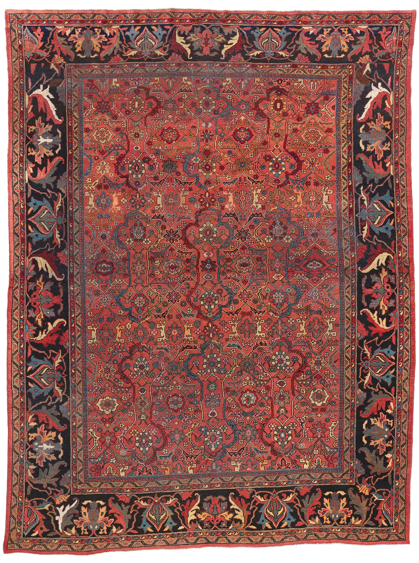 9 x 12 Antique Persian Mahal Rug 78930