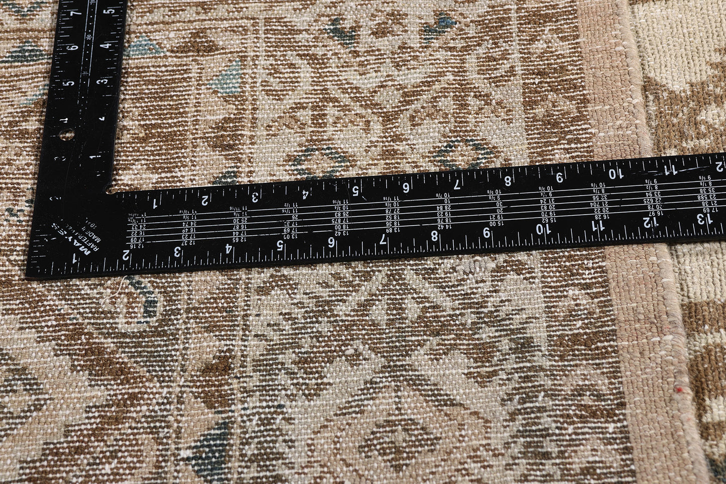 11 x 12 Distressed Beige Antique Persian Malayer Rug 61529