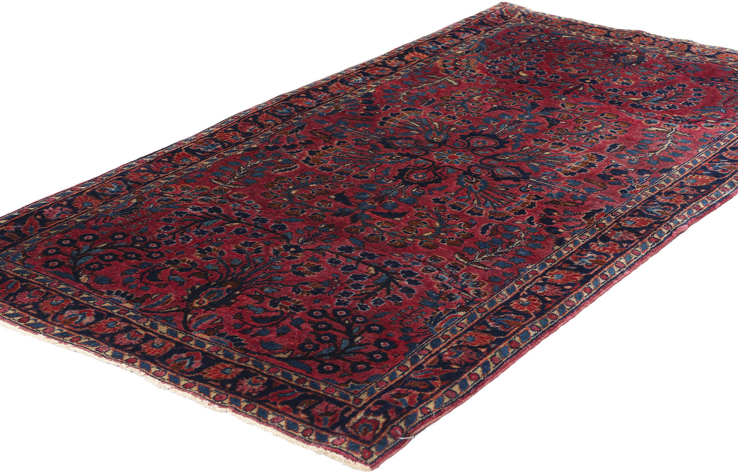 3 x 5 Antique Persian Sarouk Rug 79012