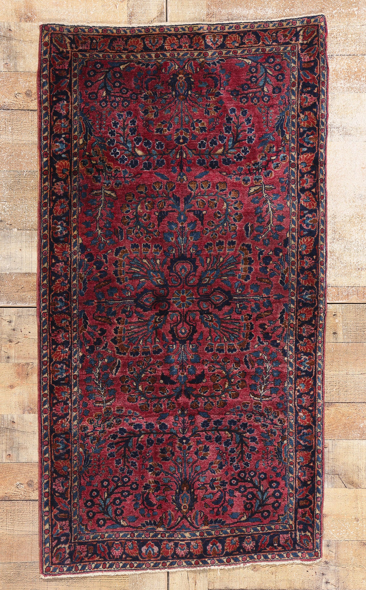 3 x 5 Antique Persian Sarouk Rug 79012