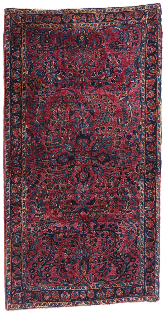 3 x 5 Antique Persian Sarouk Rug 79012