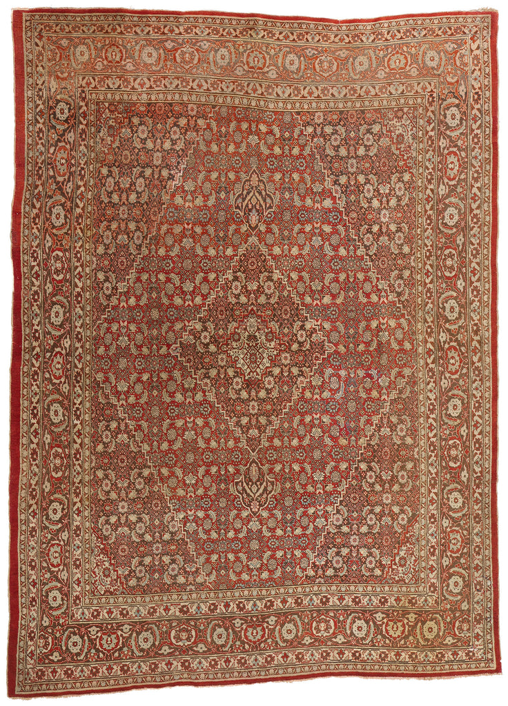 9 x 12 Antique Persian Mahi Tabriz Rug 78931