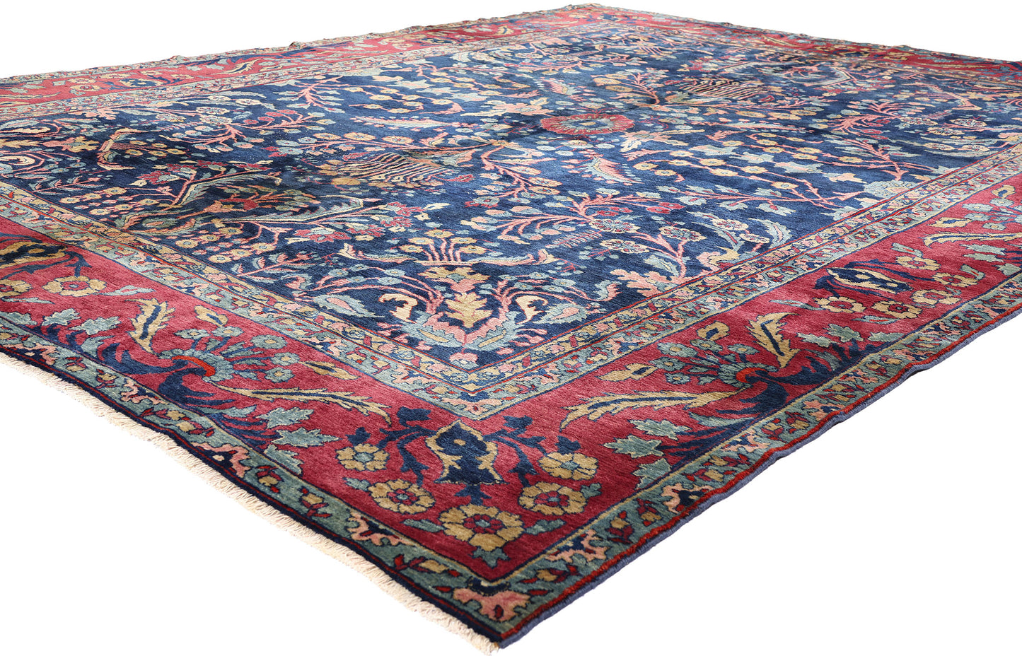 9 x 13 Antique Persian Sarouk Rug 79227