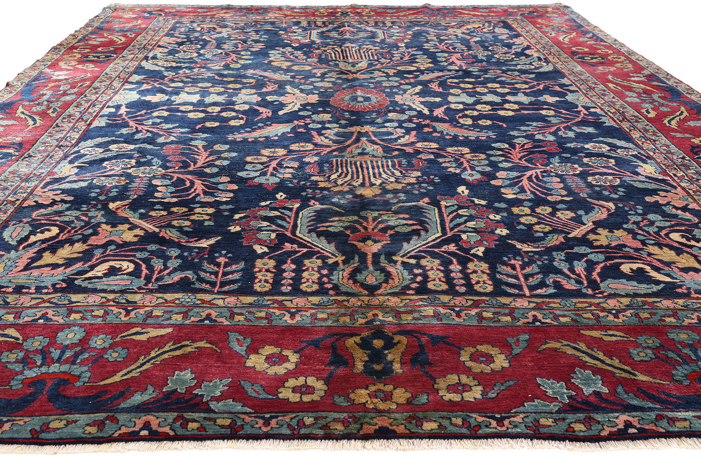 9 x 13 Antique Persian Sarouk Rug 79227