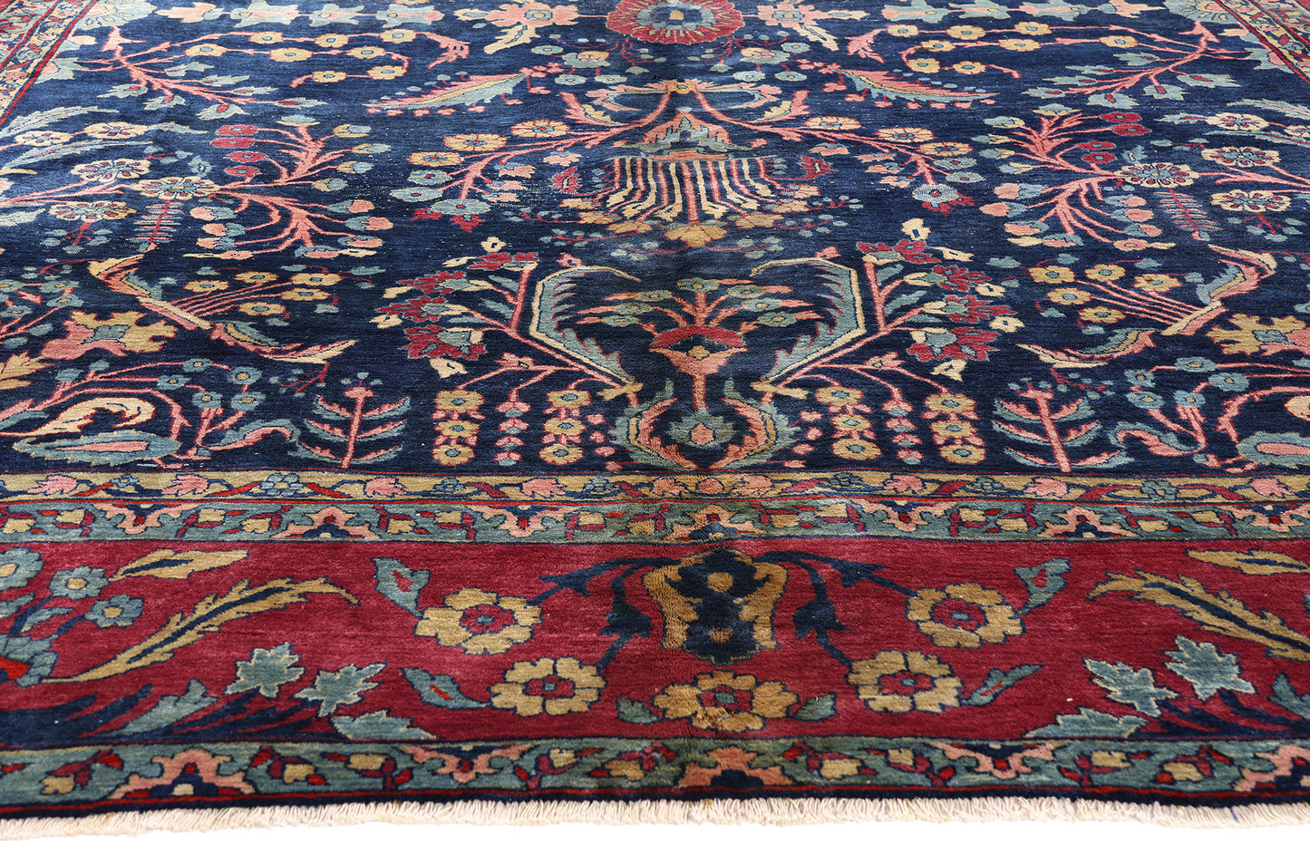 9 x 13 Antique Persian Sarouk Rug 79227