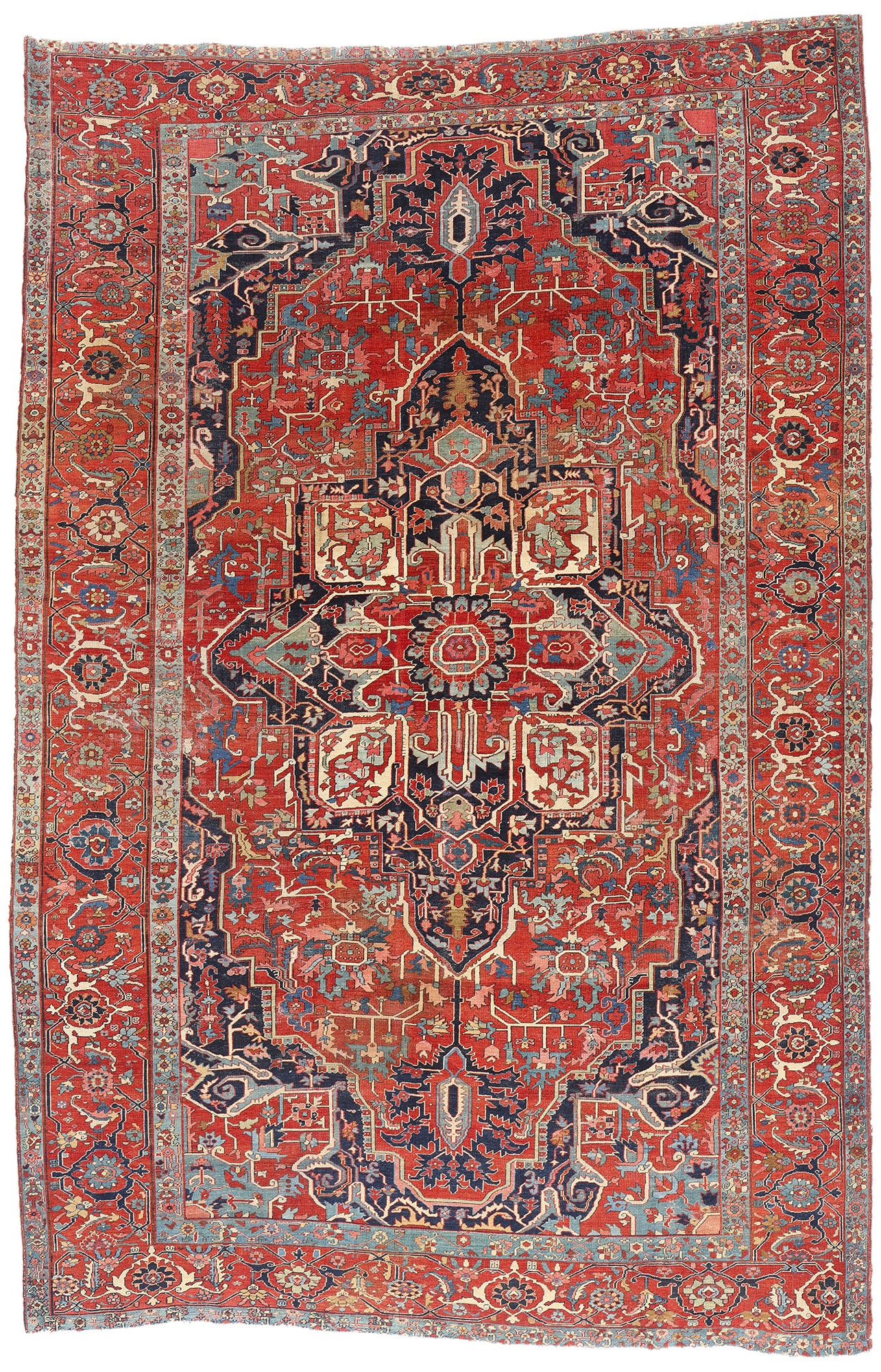 10 x 15 Antique Persian Serapi Rug 79230