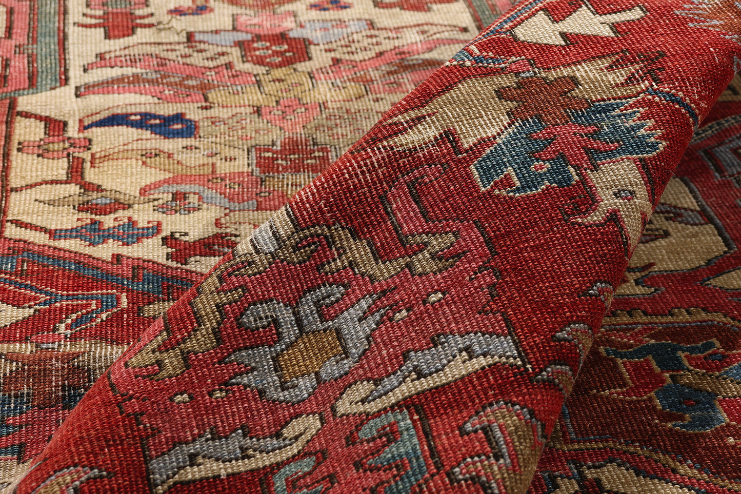 11 x 15 Red Antique Persian Serapi Rug 79290