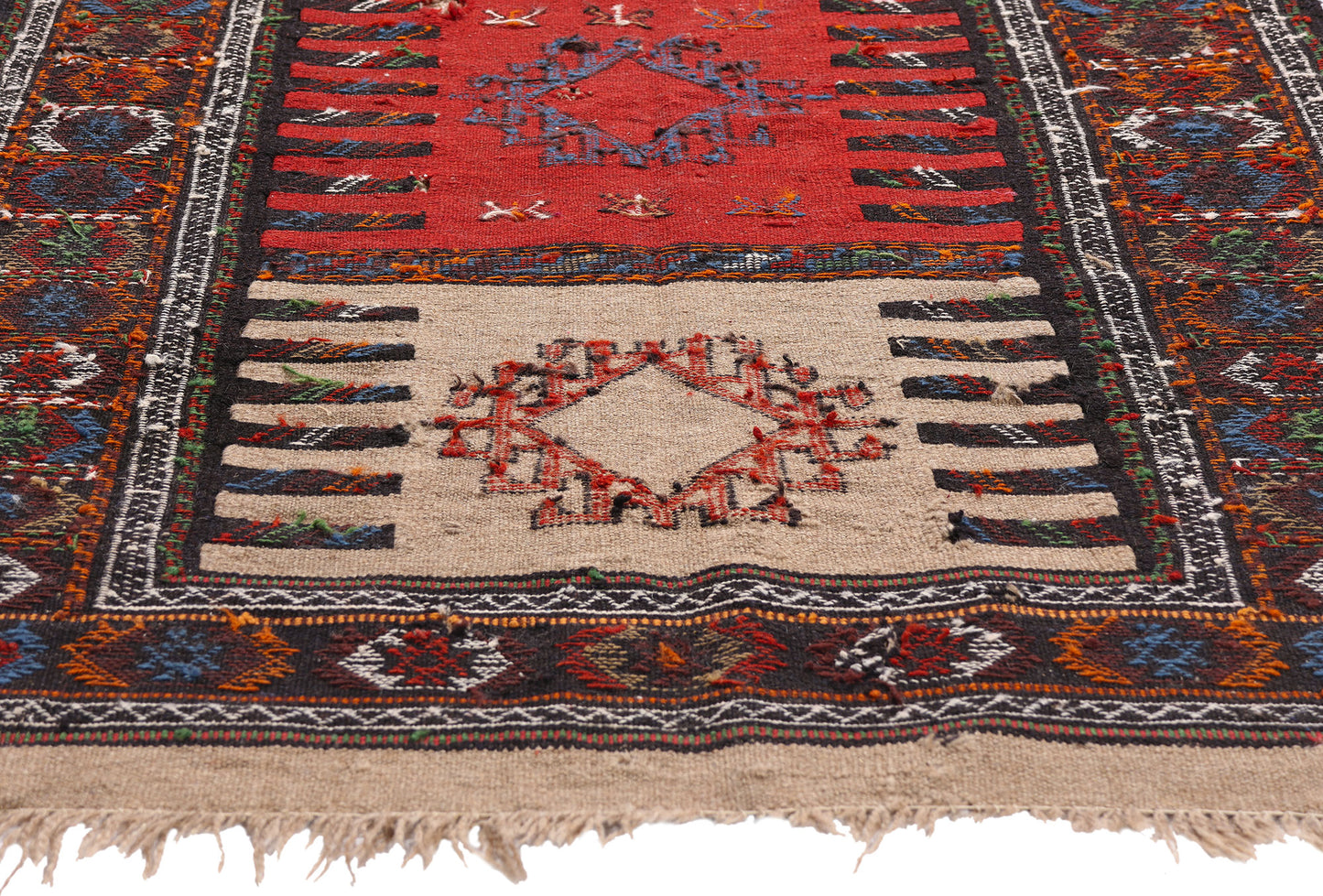 3 x 6 Beige Antique Persian Shahsavan Kilim Rug 79345