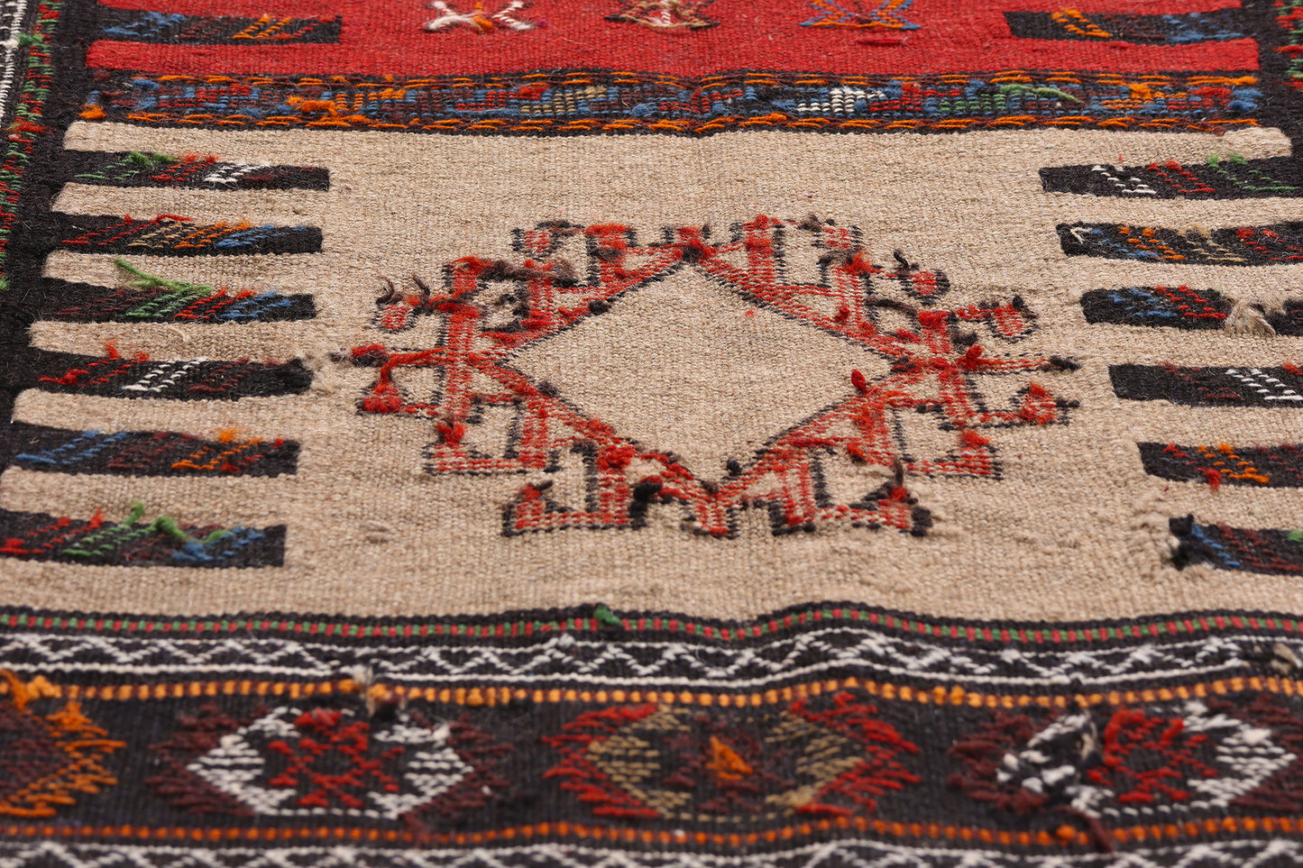 3 x 6 Beige Antique Persian Shahsavan Kilim Rug 79345