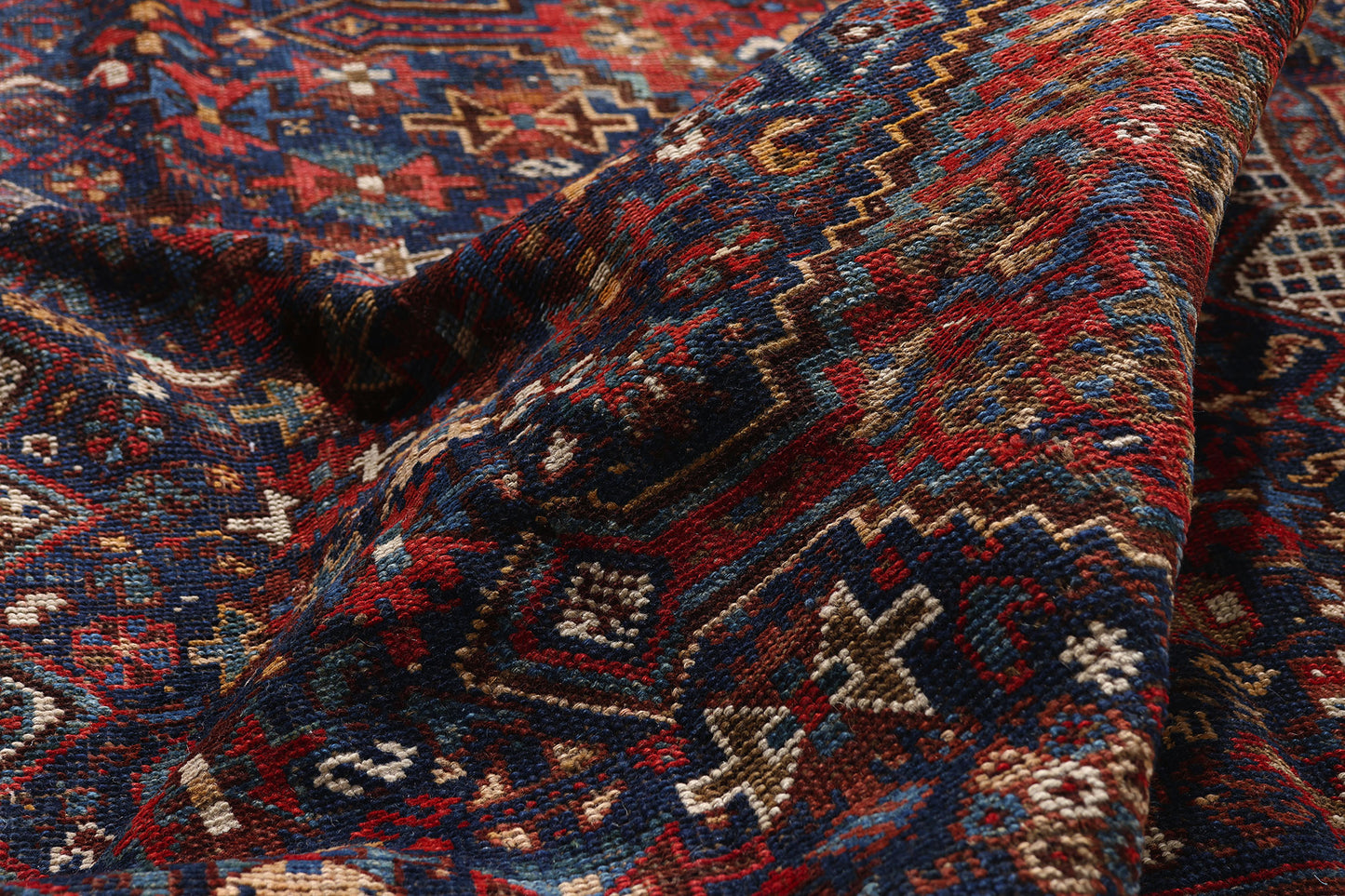 7 x 11 Navy Blue Antique Persian Shiraz Rug 61427