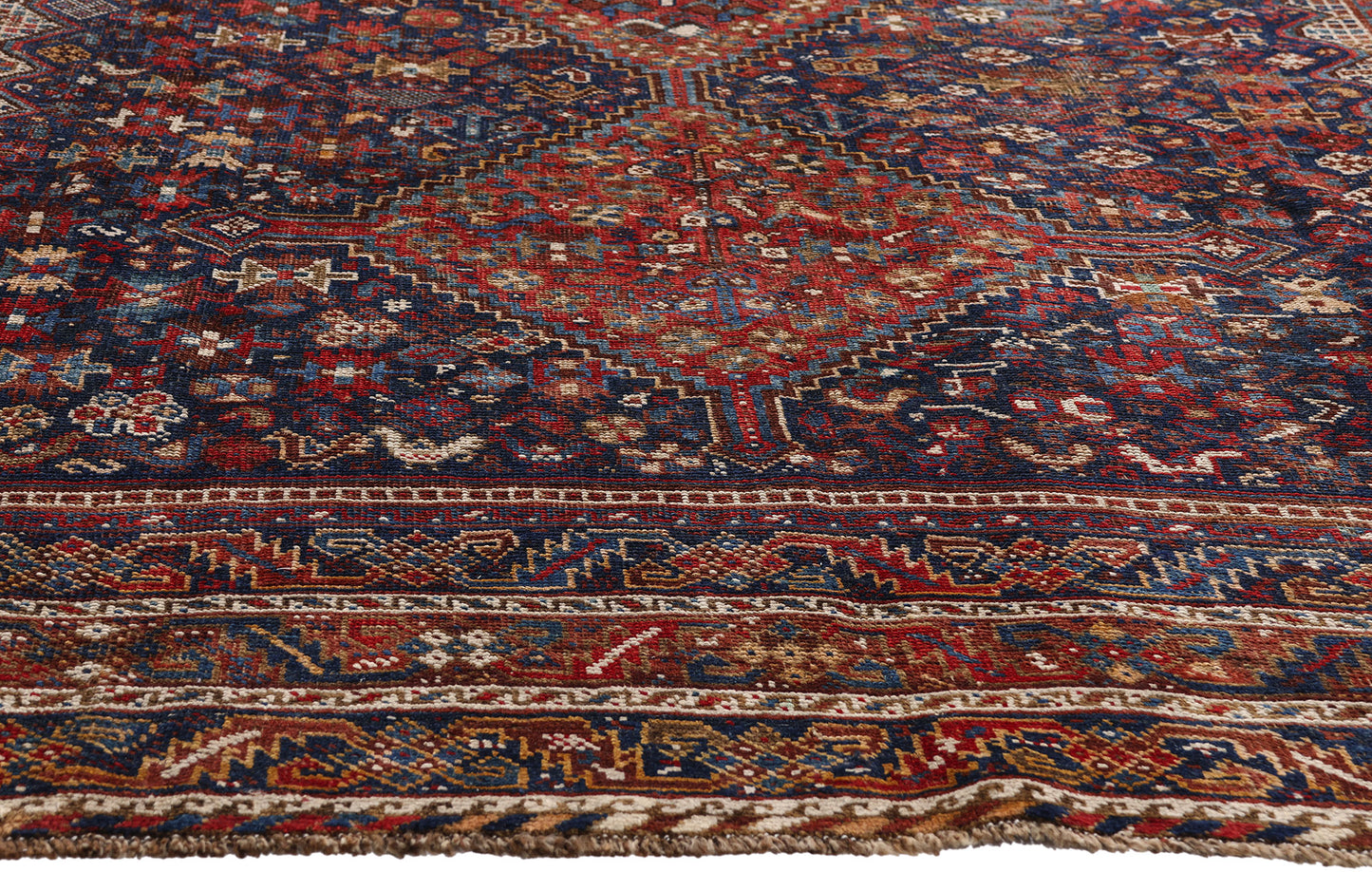 7 x 11 Navy Blue Antique Persian Shiraz Rug 61427