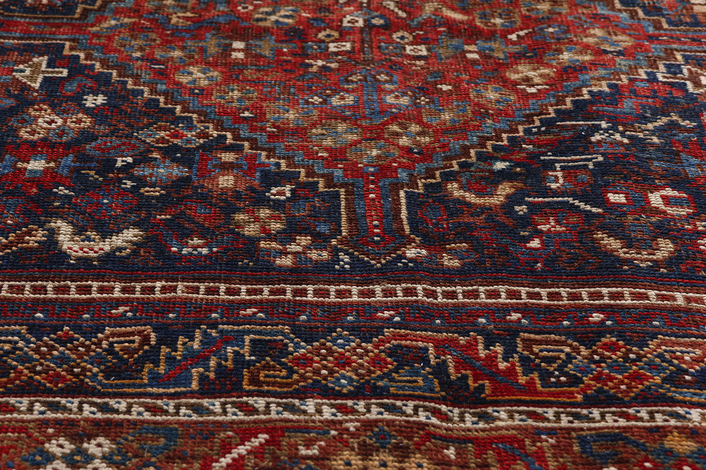 7 x 11 Navy Blue Antique Persian Shiraz Rug 61427
