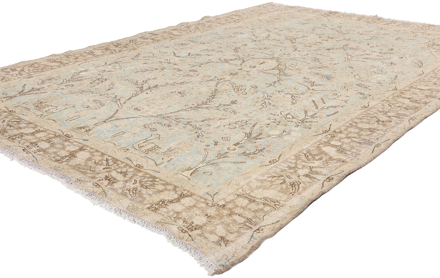 6 x 10 Antique Persian Tabriz Pictorial Rug 61383