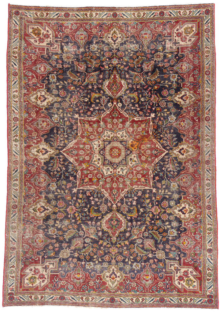 7 x 9 Antique Persian Tabriz Rug 79262