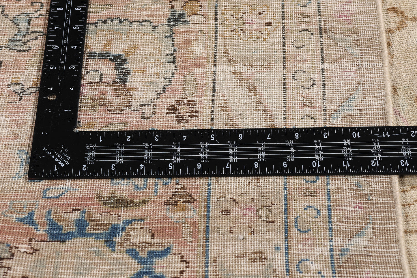 9 x 12 Neutral Beige Antique Persian Tabriz Rug 61519