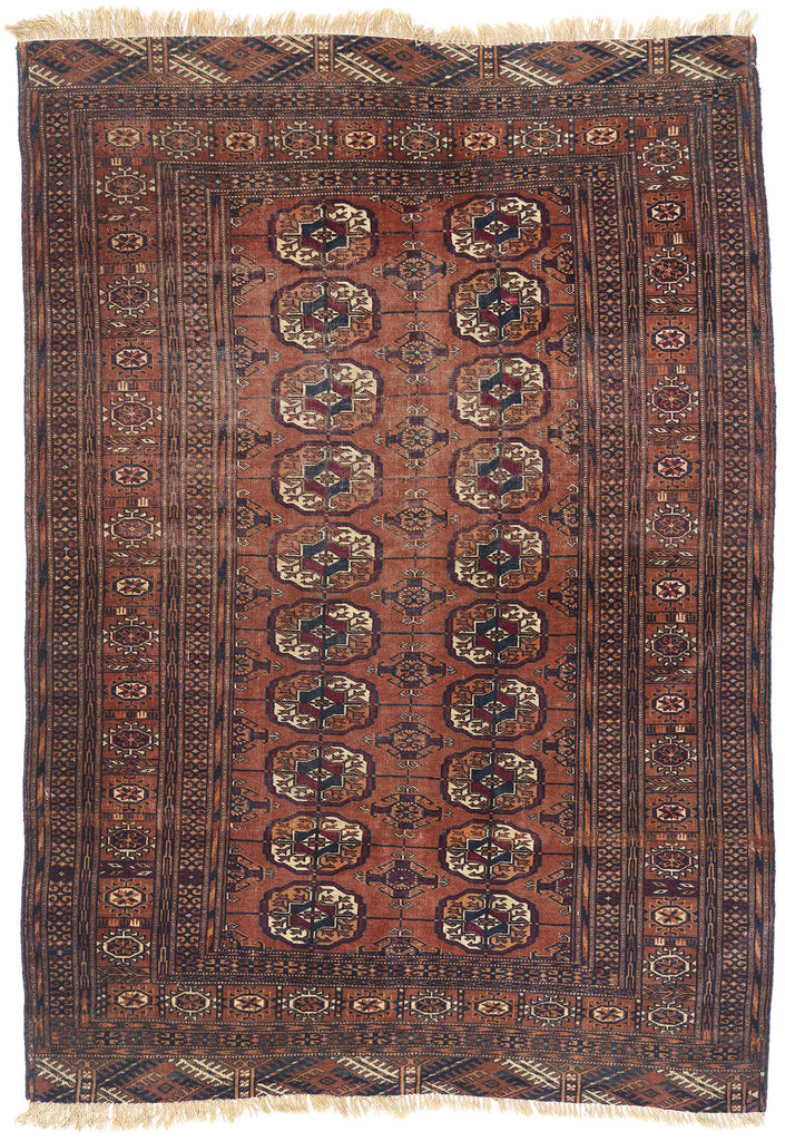 4 x 5 Antique Persian Turkoman Rug 79172