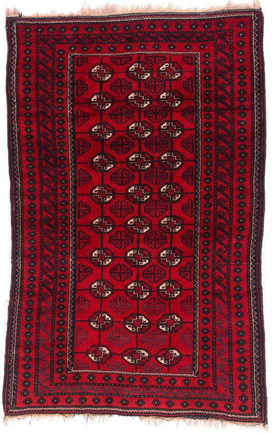 4 x 7 Antique Persian Turkoman Rug 79164