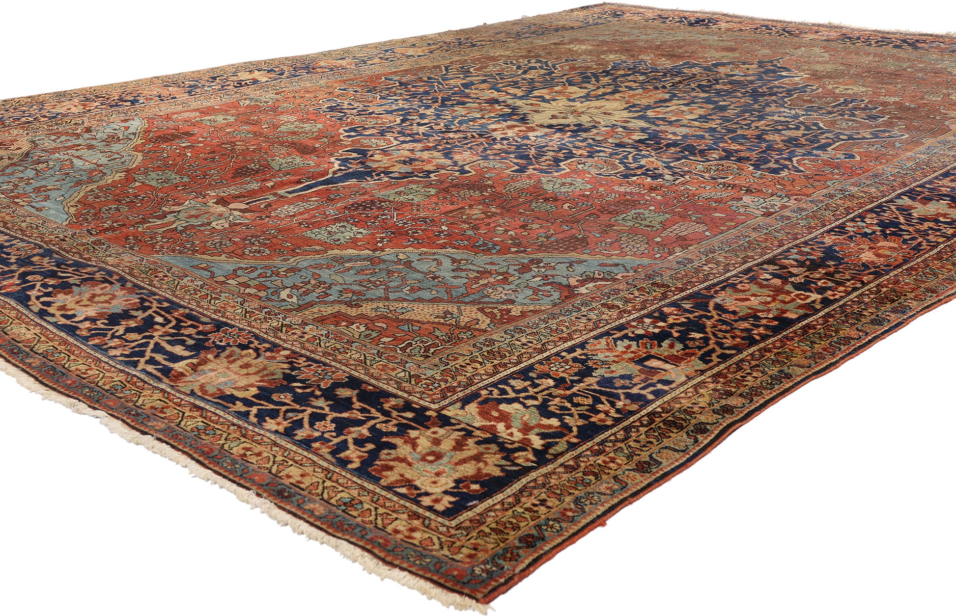 9 x 12 Antique Persian Farahan Rug 79211