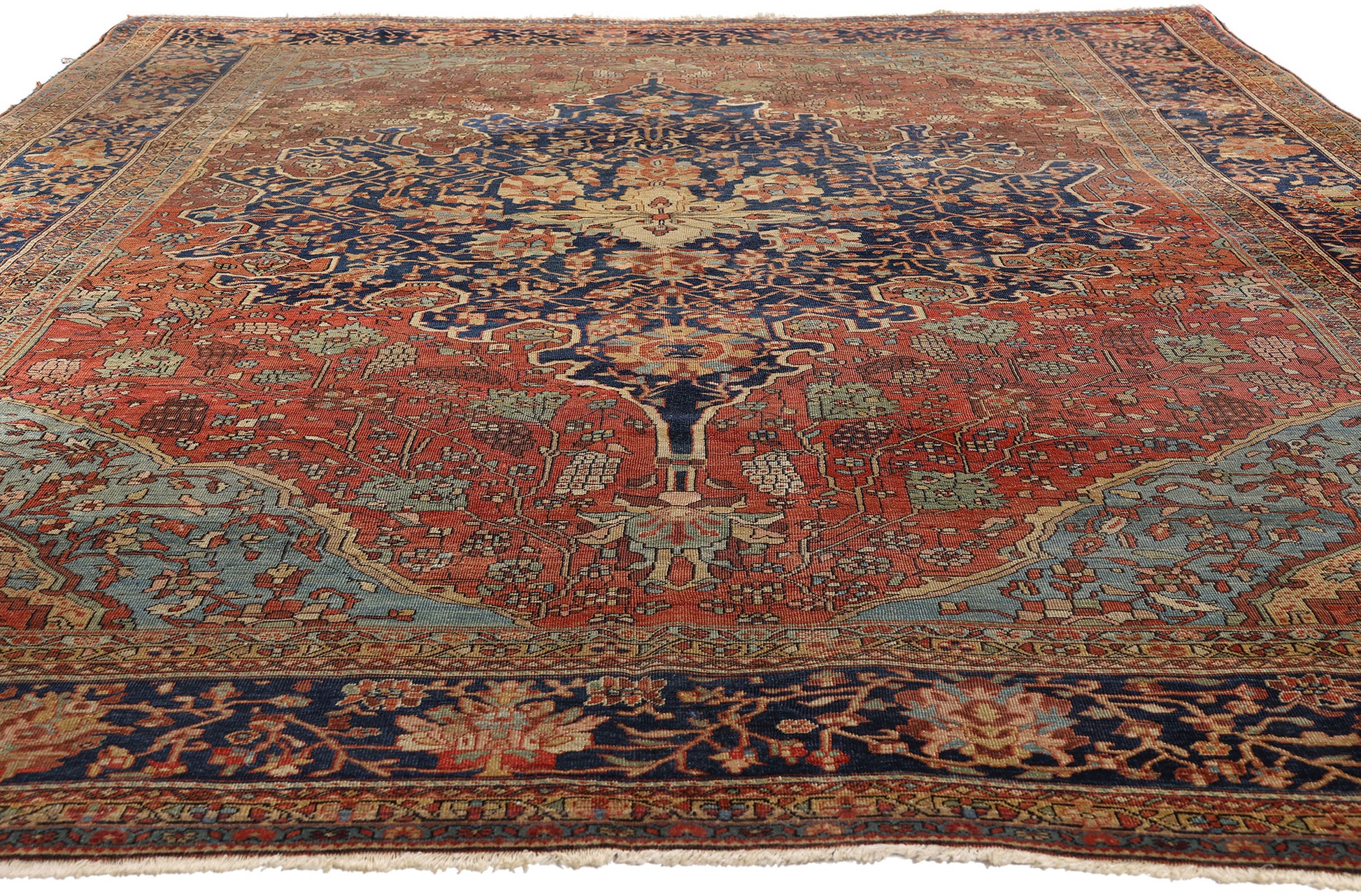 9 x 12 Antique Persian Farahan Rug 79211