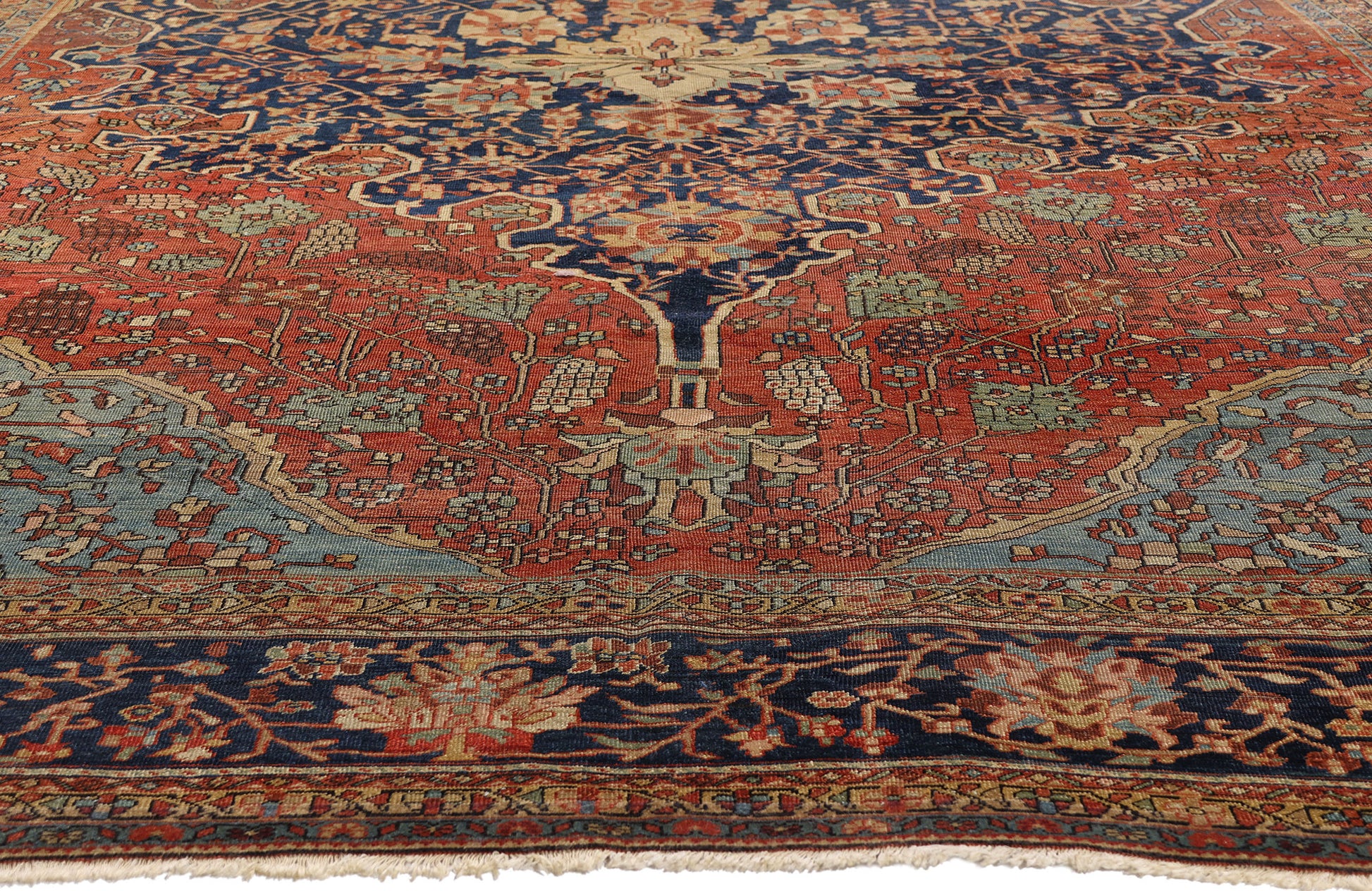 9 x 12 Antique Persian Farahan Rug 79211