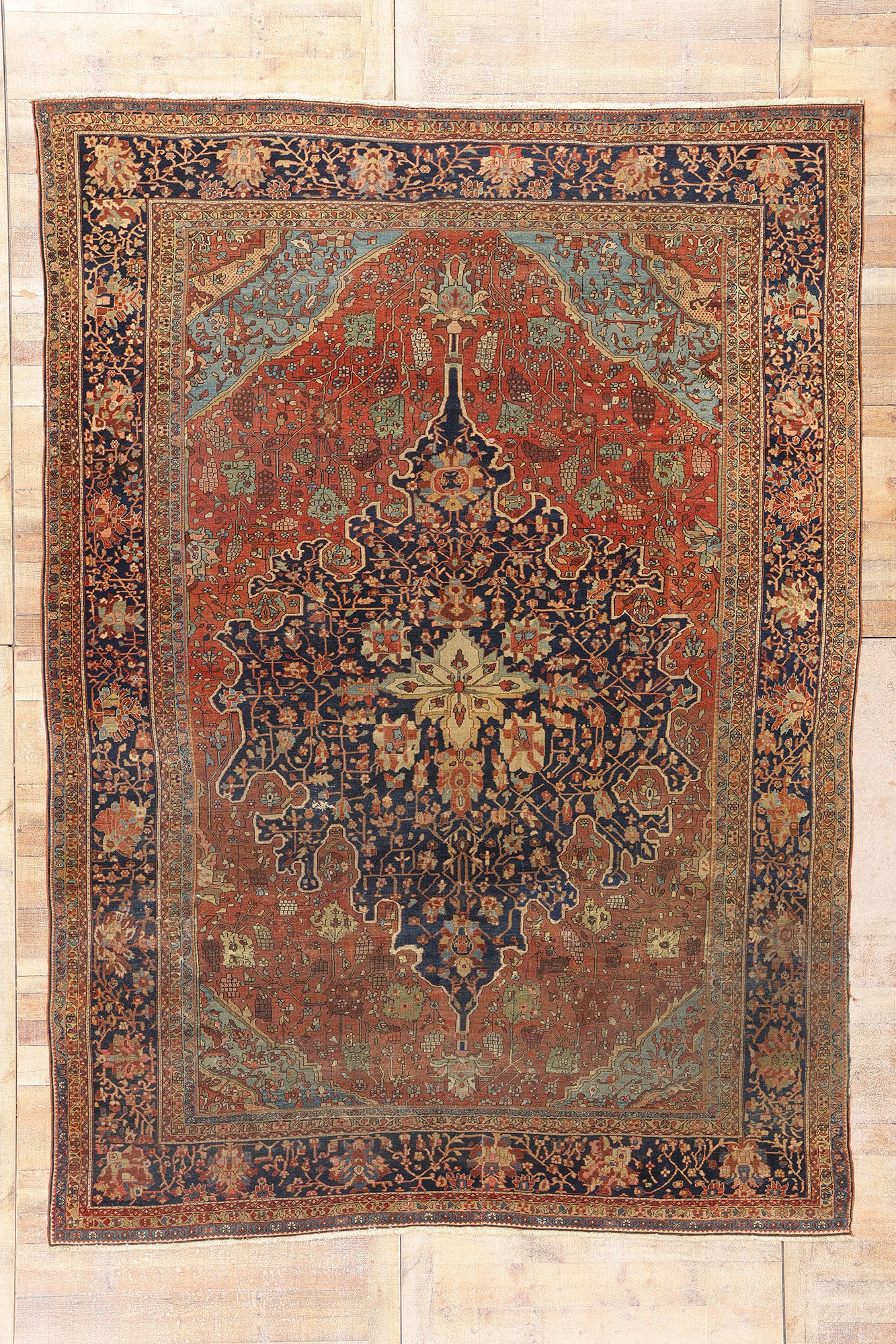 9 x 12 Antique Persian Farahan Rug 79211