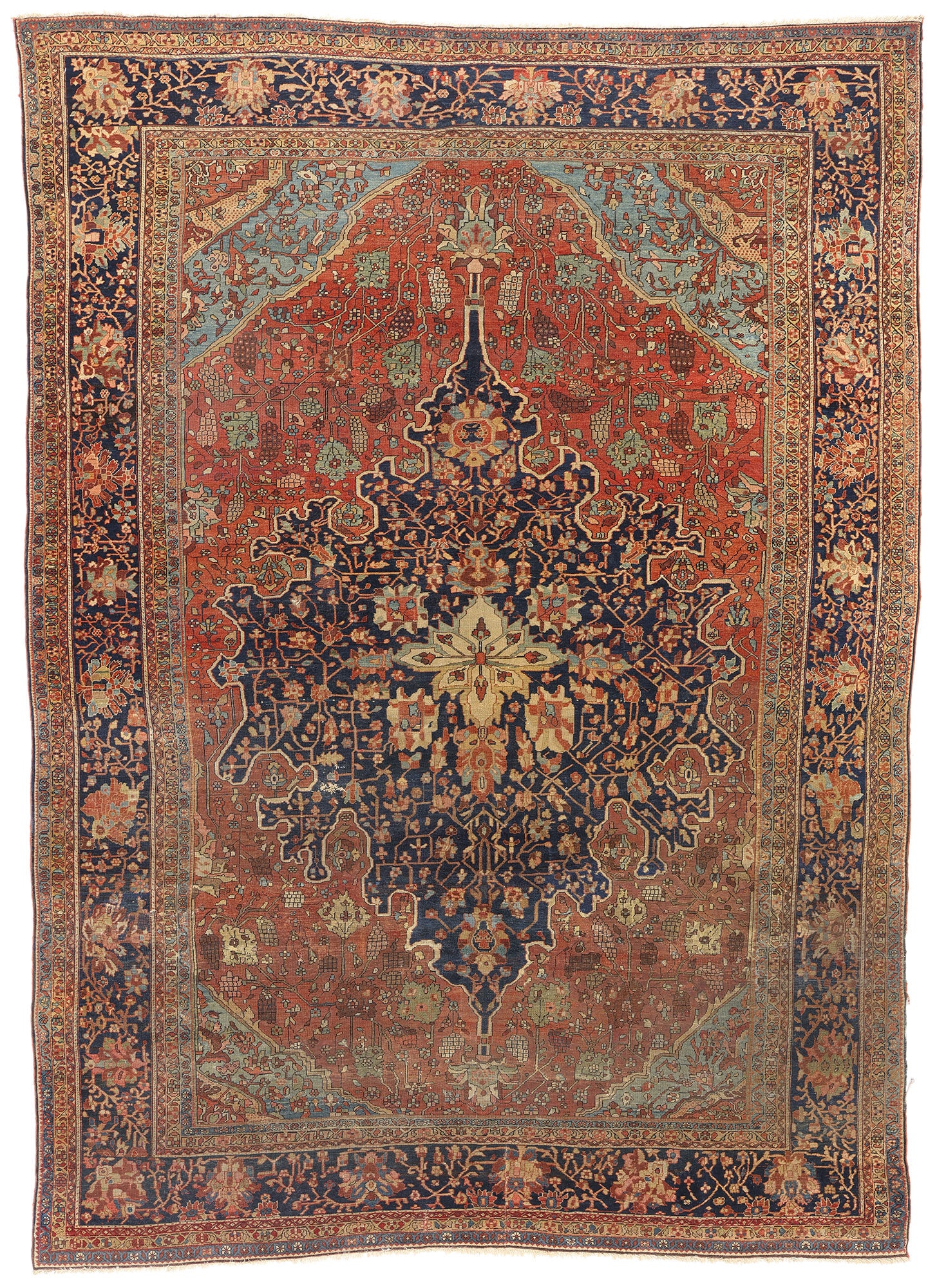 9 x 12 Antique Persian Farahan Rug 79211