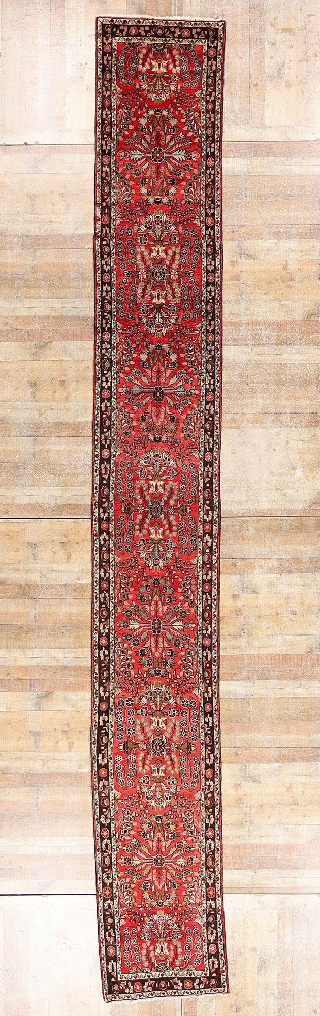 3 x 21 Antique Persian Dergazine Hamadan Rug 90037