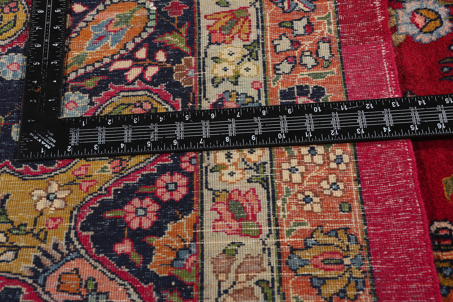 13 x 17 Antique Red Persian Mashhad Rug 79183