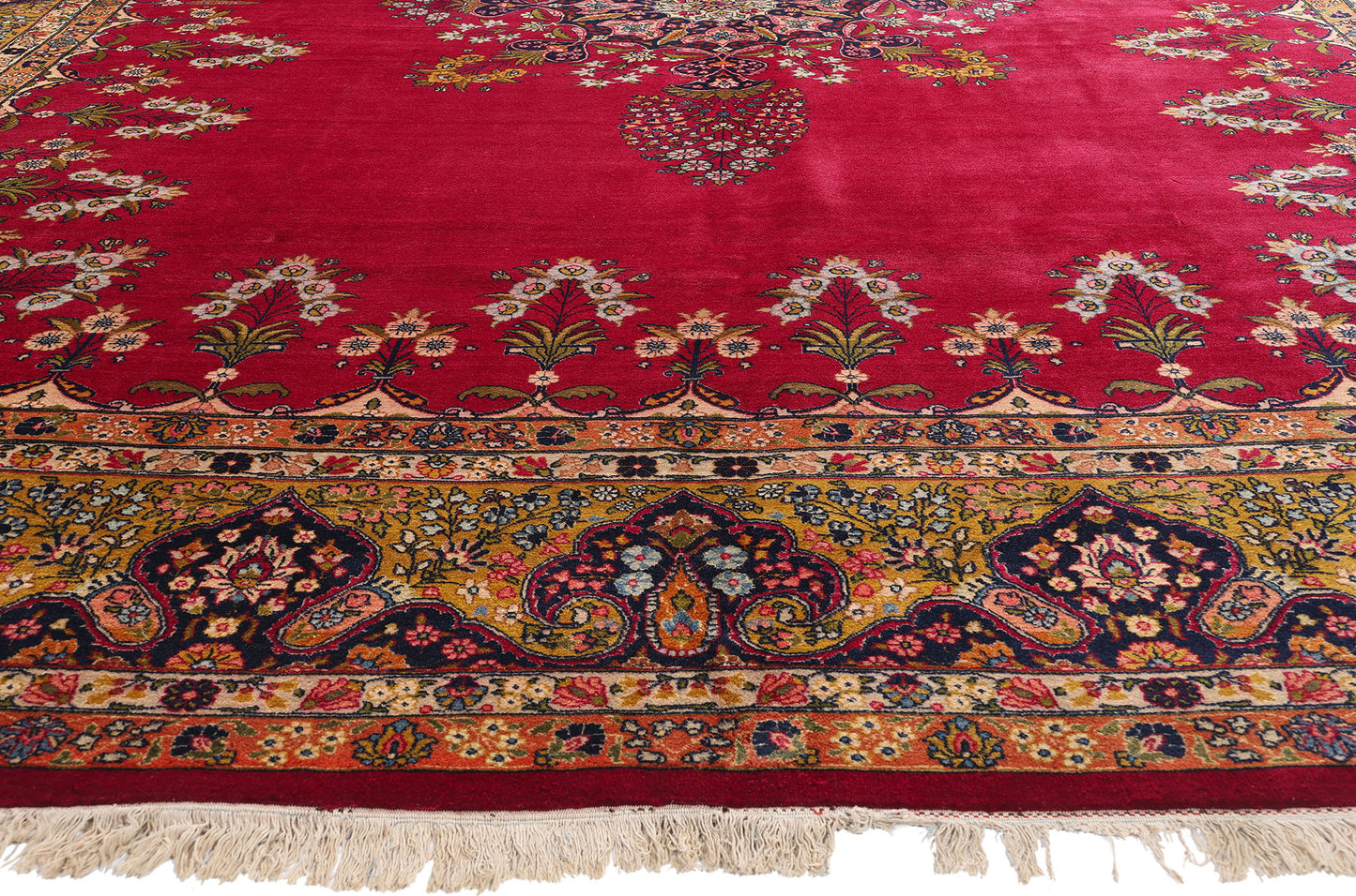 13 x 17 Antique Red Persian Mashhad Rug 79183