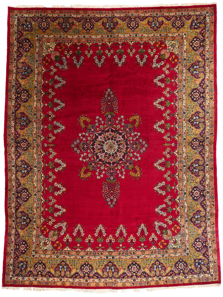13 x 17 Antique Red Persian Mashhad Rug 79183