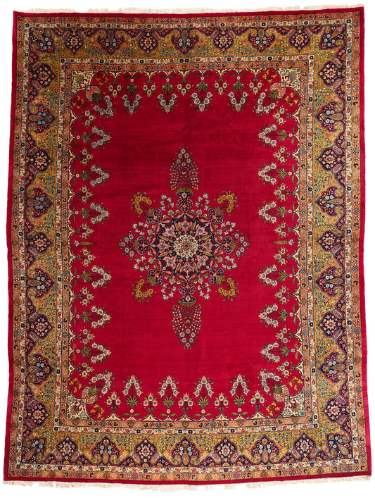 13 x 17 Antique Red Persian Mashhad Rug 79183