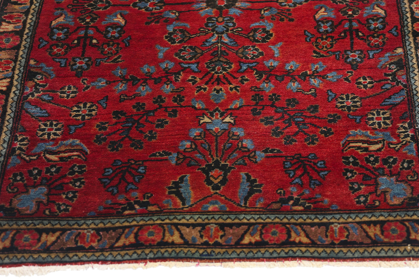 2 x 4 Antique Red Persian Sarouk Rug 79010