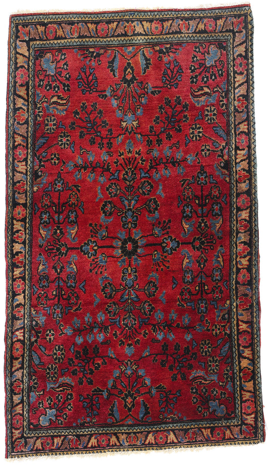 2 x 4 Antique Red Persian Sarouk Rug 79010