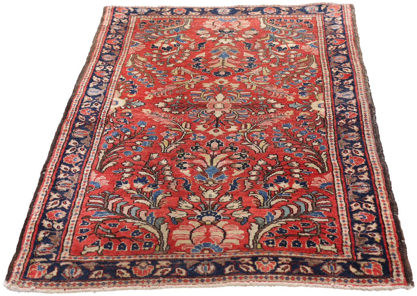 2 x 4 Antique Red Persian Sarouk Rug 79220