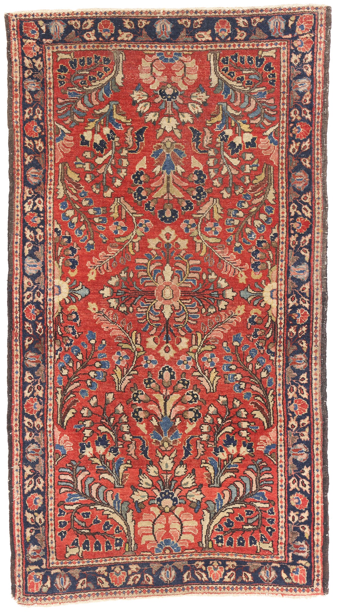 2 x 4 Antique Red Persian Sarouk Rug 79220