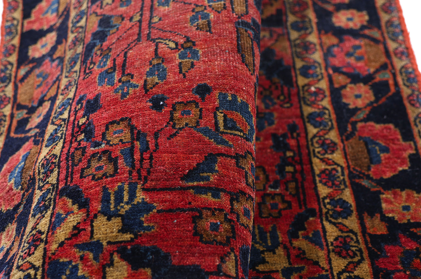 2 x 5 Antique Red Persian Sarouk Rug 79285
