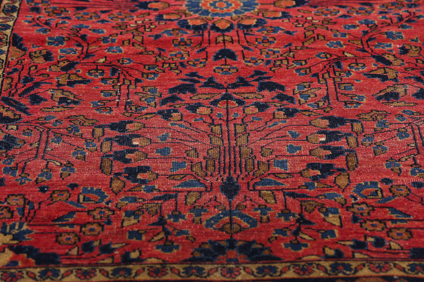 2 x 5 Antique Red Persian Sarouk Rug 79285