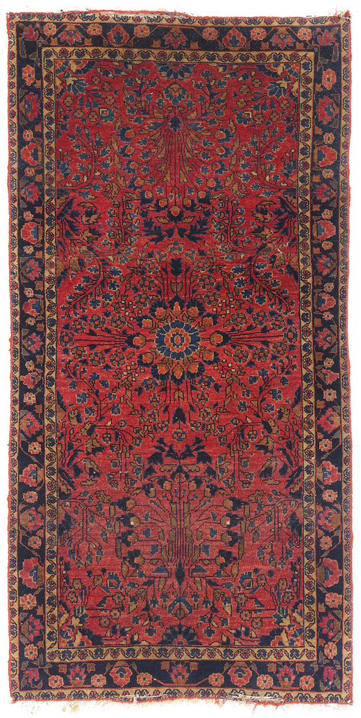 2 x 5 Antique Red Persian Sarouk Rug 79285