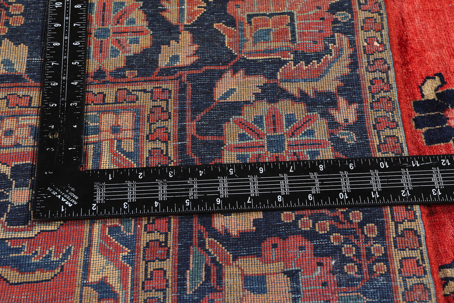 6 x 10 Antique Red Persian Mohajeran Sarouk Rug 79184